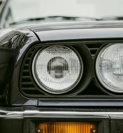 Close up of Black BMW E30